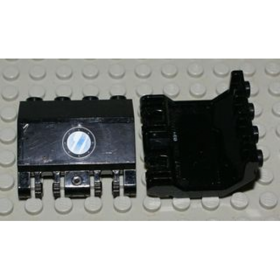 Panel 2 x 4 x 3 1/3 with Double Locking 2 Fingers Hinge with Porthole Pattern (Sticker) - Set 7783