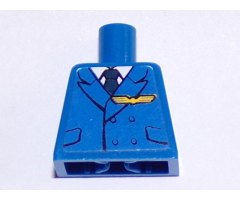 Torso Pilot Suit with Dark Blue Tie, Badge and 4 Buttons Pattern (Sticker)