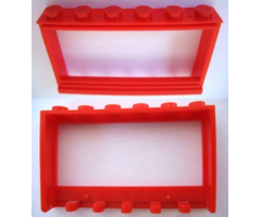 Window 1 x 6 x 3 Panorama with Solid Studs, no Glass