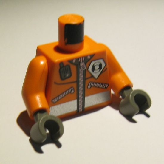 Torso Rescue Coast Guard Logo Jacket with Pockets and Radio Pattern / Orange Arms / Dark Gray Hands