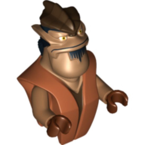 Torso/Head Alien, SW Pong Krell Pattern / Medium Nougat Arms / Reddish Brown Hands