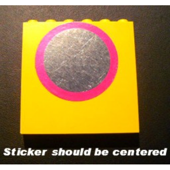 Brick 1 x 6 x 5 with Mirror with Dark Pink Frame Pattern (Sticker) - Set 232