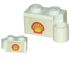 Hinge Brick 1 x 4 Swivel Base with Shell Logo Pattern on Both Sides (Stickers) - Sets 377-1 / 601-1