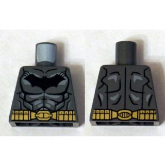Torso Batman Logo with Muscles, Light Bluish Gray Shadow and Gold Belt Pattern