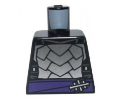 Torso Armor with Dark Purple Belt with Silver Clasp, Dark Bluish Gray Trim Pattern