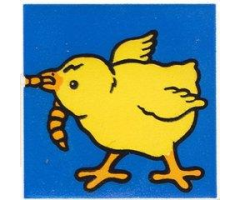 Duplo, Tile 2 x 2 x 1 with Chicken Mosaic Picture 12 Pattern (Set 1014)
