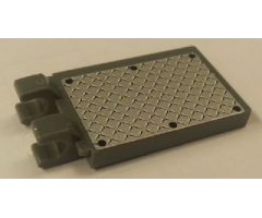 Tile, Modified 2 x 3 with 2 Clips Angled with 6 Black Rivets on Silver Tread Plate Pattern (Sticker) - Set 7944