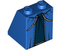 Slope 65 2 x 2 x 2 with Bottom Tube with Minifigure Dress/Skirt/Robe, Layered with Dark Blue Panel Pattern