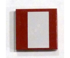 Tile 2 x 2 with White Stripe Wide Pattern (Sticker) - Set 7751