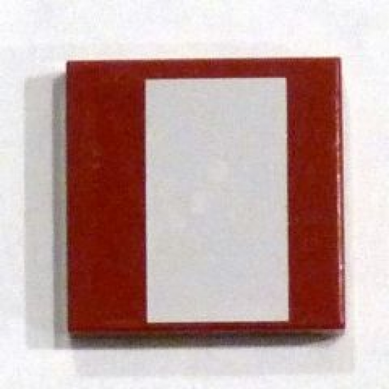 Tile 2 x 2 with White Stripe Wide Pattern (Sticker) - Set 7751
