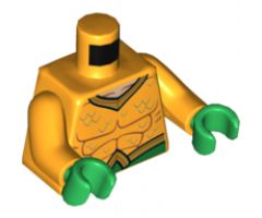 Torso Gold Collar, Scale Lines, and Belt, Dark Orange Muscle Contours Pattern / Bright Light Orange Arms / Green Hands