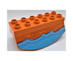 Duplo, Brick 2 x 6 Lower Flap Extensions with Wood and Water Pattern