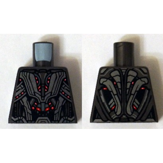 Torso Armor Robot with Light Bluish Gray Panels and Red Lights Pattern