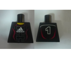 Torso Soccer Adidas Logo, White and Red No.1 Pattern (Stickers)