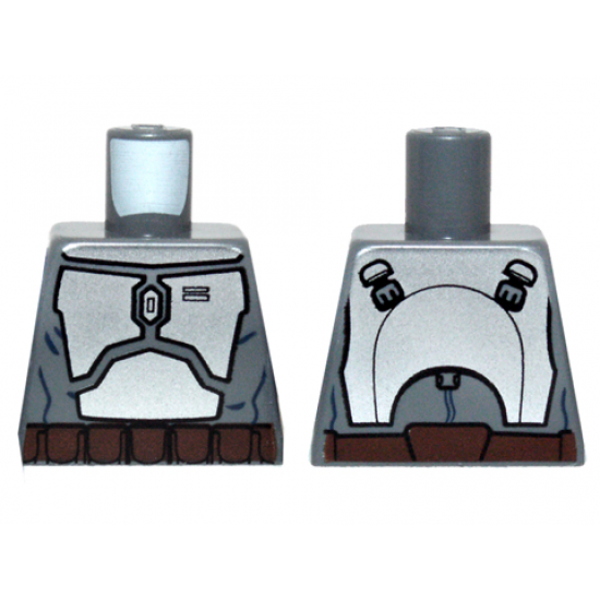 Torso SW Mandalorian Armor Plates Metallic Silver Pattern (Jango Fett)