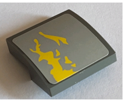 Slope, Curved 2 x 2 with Yellow Dirt Stains on Light Bluish Gray Background Pattern Model Left Side (Sticker) - Set 75060