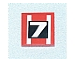 Tile 2 x 2 with '7' Pattern (Sticker) - Set 7801