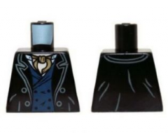 Torso Jacket with Lapels, Dark Blue Vest and Dark Tan Ascot Pattern