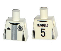Torso Soccer Shirt with Adidas Logo, 4 Stars and Eagle Front, 'HUMMELS 5' Back Pattern
