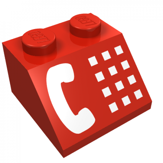 Slope 45 2 x 2 with Phone White Buttons and Receiver Pattern