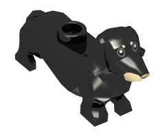 Dog, Dachshund with Black Eyes and Nose and Tan Markings Pattern (BAM)