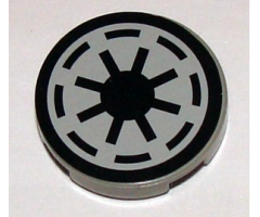Tile, Round 2 x 2 with SW Republic Pattern on Light Gray Background (Sticker) - Set 4482