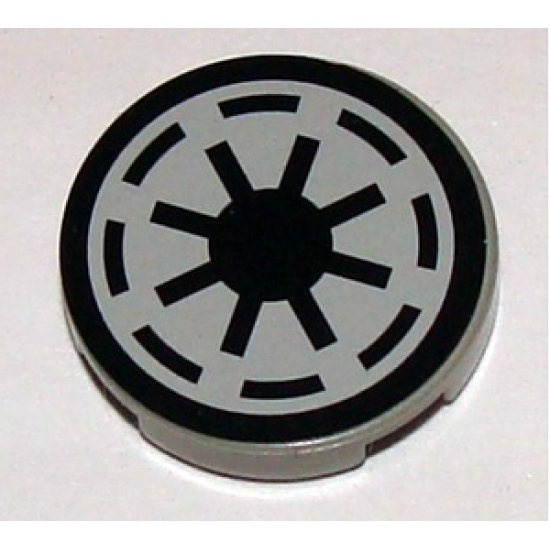 Tile, Round 2 x 2 with SW Republic Pattern on Light Gray Background (Sticker) - Set 4482
