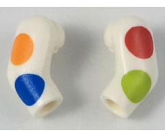 Arm, (Matching Left and Right) Pair with Large Multicolor Polka Dots Pattern
