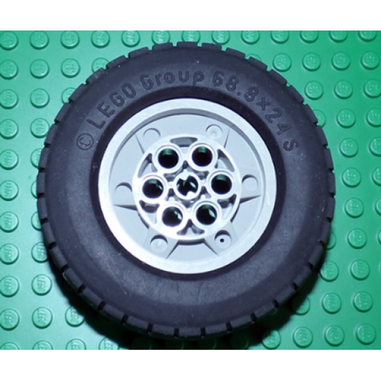 Wheel & Tire Assembly 68.8 x 24 Model Team Type 1 (circle holes around wheel ring) with Black Tire 68.8 x 24 ( 32004a /32003)