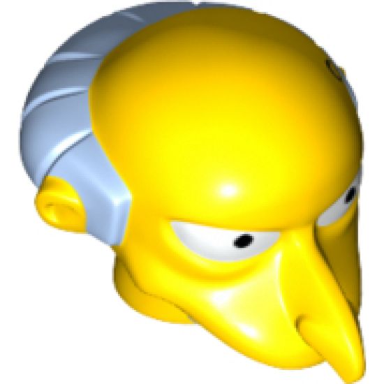 Minifigure, Head, Modified Simpsons Mr. Burns Pattern