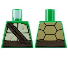 Torso Turtle Shell with Dark Brown Horizontal and Diagonal Belt Pattern