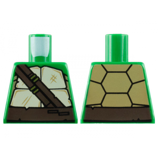 Torso Turtle Shell with Dark Brown Horizontal and Diagonal Belt Pattern