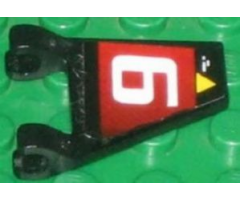 Flag 2 x 2 Trapezoid with Yellow Triangle and White Number 9 on Red Background Pattern, Model Left (Sticker) - Set 8357