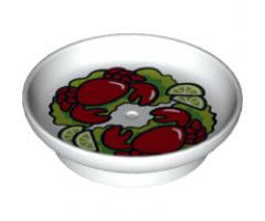 Duplo, Figure Wear & Utensil Dish with with 2 Red Crabs, 4 Lime Slices and Lime Garnish Pattern