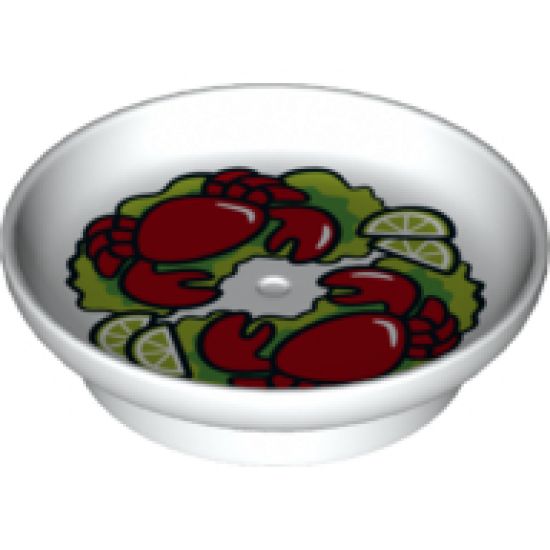 Duplo, Figure Wear & Utensil Dish with with 2 Red Crabs, 4 Lime Slices and Lime Garnish Pattern