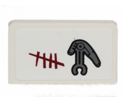 Panel 1 x 2 x 1 with Battle Droid Head and Enemy Shoot Count Pattern Model Right Side (Sticker) - Set 75037