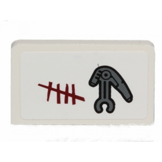 Panel 1 x 2 x 1 with Battle Droid Head and Enemy Shoot Count Pattern Model Right Side (Sticker) - Set 75037