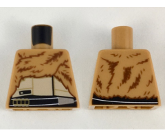 Torso Fur Coat over Tan Top, Black Belt with 4 Cartridges Pattern