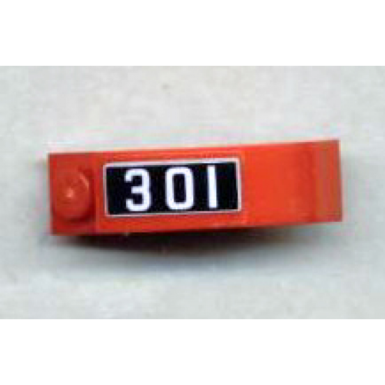Arch 1 x 3 x 2 Curved Top with '301' Pattern - Left (Sticker) - Set 10020