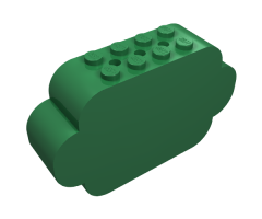 Slope, Curved 8 x 2 x 4 Triple with Eight Studs