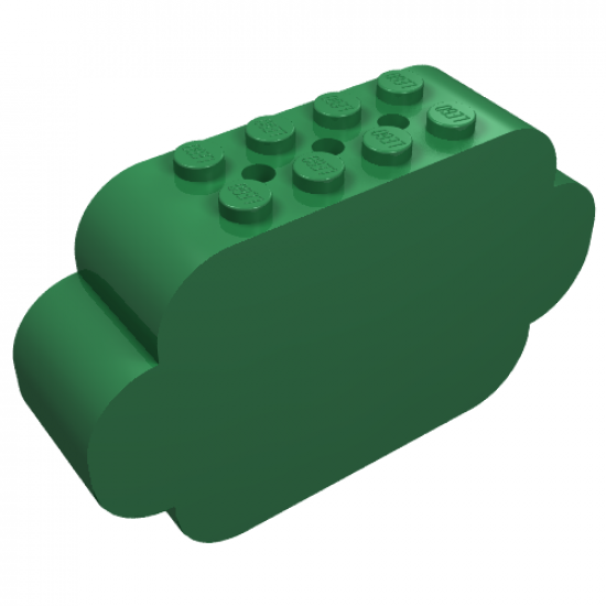 Slope, Curved 8 x 2 x 4 Triple with Eight Studs