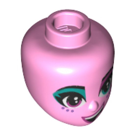 Mini Doll, Head Friends with Left Eye Turquoise, Right Eye Pink, Freckles and Cheerful Pattern (Sweet Mayhem)