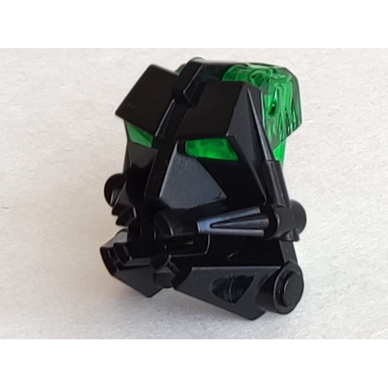 Bionicle Head Connector Block 3 x 4 x 1 2/3 with Trans-Green Bionicle Head Connector Block Eye/Brain Stalk (32553 / 32554)