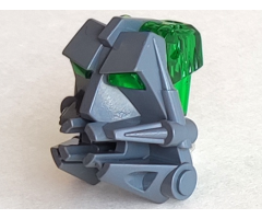 Bionicle Head Connector Block 3 x 4 x 1 2/3 with Trans-Green Bionicle Head Connector Block Eye/Brain Stalk (32553 / 32554)