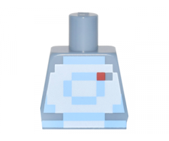 Torso Pixelated Bright Light Blue and White Spacesuit Pattern