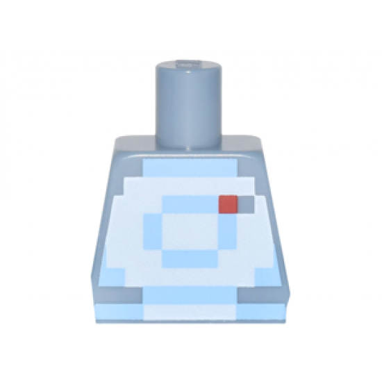 Torso Pixelated Bright Light Blue and White Spacesuit Pattern