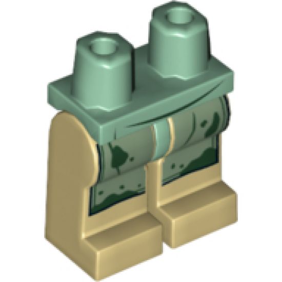 Hips and Tan Legs with Sand Green Apron and Dark Green Splotches Pattern