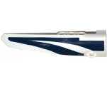 Technic, Panel Fairing # 5 Long Smooth, Side A with White and Dark Blue Decorative Stripes Pattern (Sticker) - Set 42033