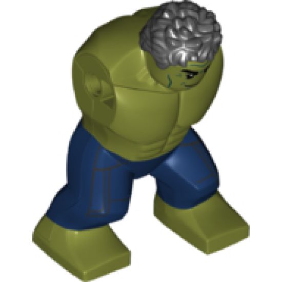 Body Giant, Hulk with Messy Hair and Dark Blue Pants Pattern