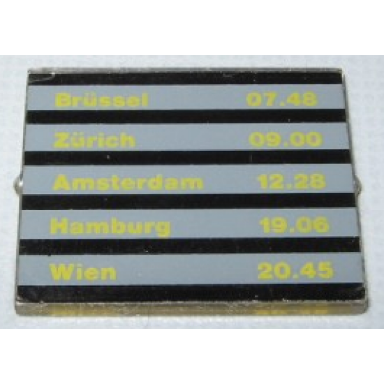 Glass for Window 1 x 4 x 3 with Train Schedule Pattern on Both Sides (Stickers) - Sets 4554 / 4558
